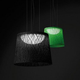 Wind outdoor pendant lamp high version Vibia black color / green color L front view