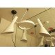 Arne Jacobsen AJ pendant lamp Louis Poulsen white color 3 bulbs back view