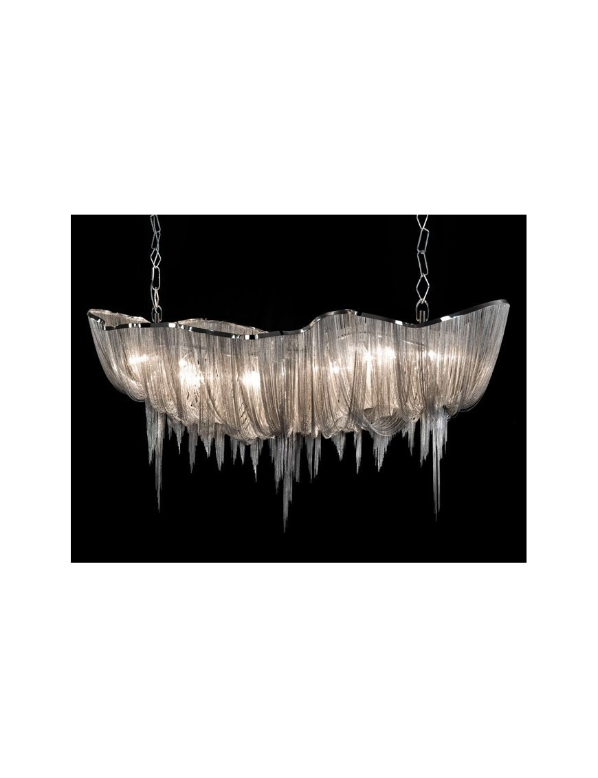 Atlantis chandelier Long Terzani nickel color front view Atlantis chandelier Long Terzani nickel color front view