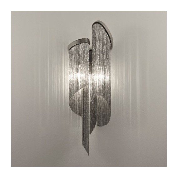Stream wall lamp Terzani nickel color front view
