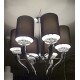 Loving arms round Chandelier Ilfari black color 6 bulbs front view
