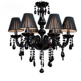 Baroque pendant lamp black color front view