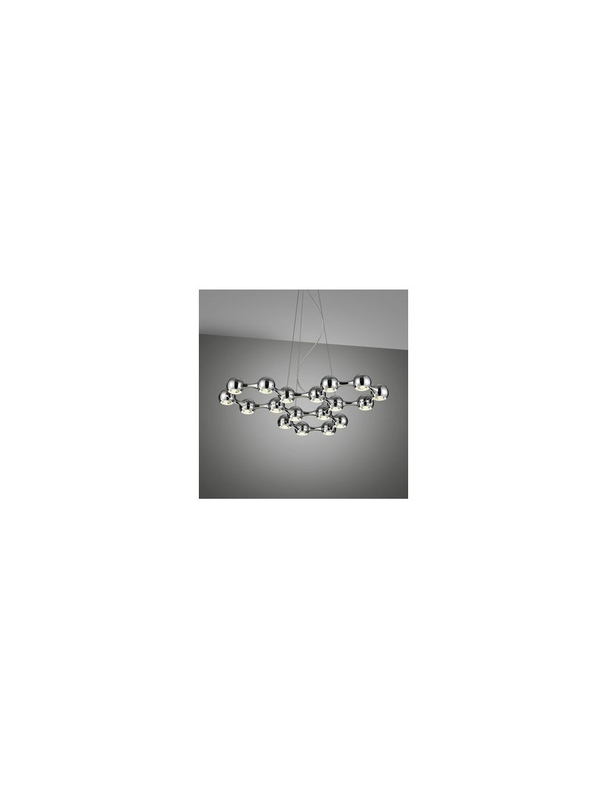 Link LED pendant lamp Lumiven chrome color front view Link LED pendant lamp Lumiven chrome color front view