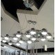Link LED pendant lamp Lumiven chrome color 14 bulbs side view