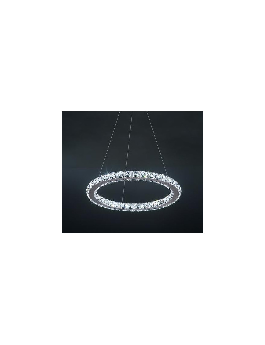 Circle crystal LED Pendant lamp 1 ring Swarovski natural color front view Circle crystal LED Pendant lamp 1 ring Swarovski natural color front view