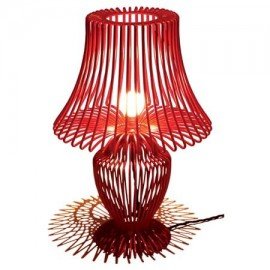 Wire table lamp Deargood red color front view