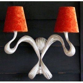 Ode 1647 wall lamp Jacco Maris Design apricot color 2 arms front view