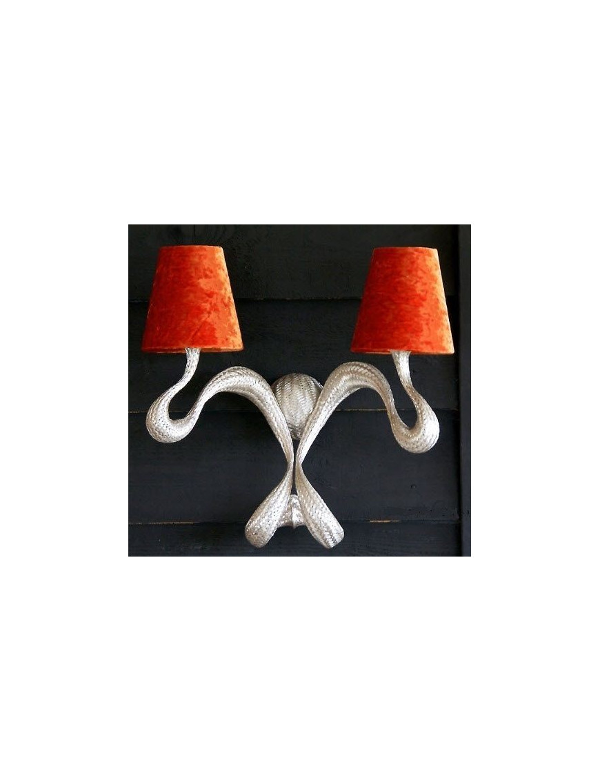Ode 1647 wall lamp Jacco Maris Design apricot color 2 arms front view Ode 1647 wall lamp Jacco Maris Design apricot color 2 arms front view