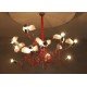 Birdie pendant lamp Ingo Maurer red color in dining room