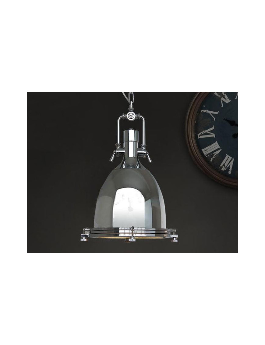 Country industrial pendant lamp chrome color S back view