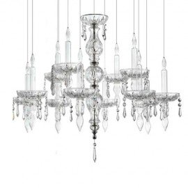 Limelight luster chandelier Facon de venise transparent color front view