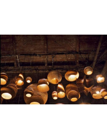 Drum Scraplight pendant lamp Foscarini natural color side view