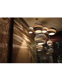 Drum Scraplight pendant lamp Foscarini natural color back view