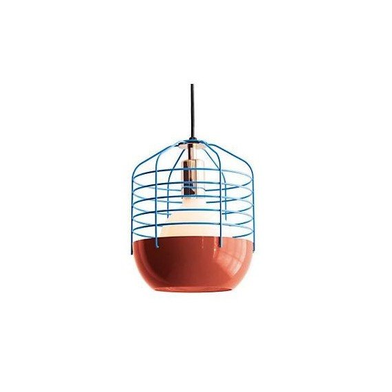 Bluff Cty pendant lamp Kevin Reilly Lighting red/blue color front view