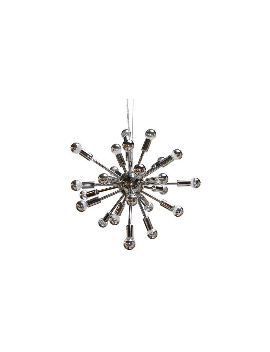 Sputnik pendant lamp chrome color front view