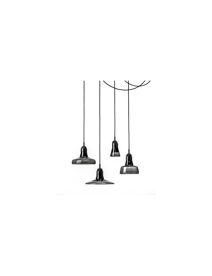Shadows LED pendant lamp Brokis dark grey color front view Shadows LED pendant lamp Brokis dark grey color front view