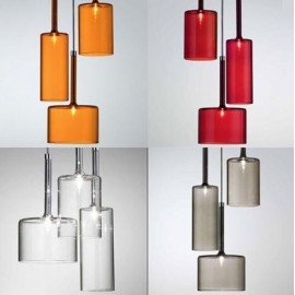 Spillray pendant lamp S Axo red color / white color / smoke color / orange color with detail