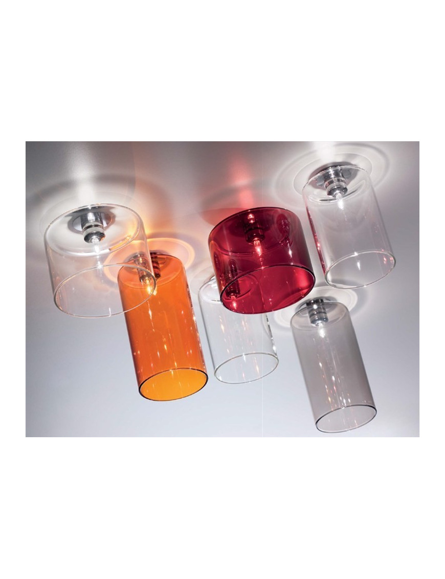 Spillray ceiling lamp L Axo orange color / red color / white color / smoke color front view Spillray ceiling lamp L Axo orange color / red color / white color / smoke color front view
