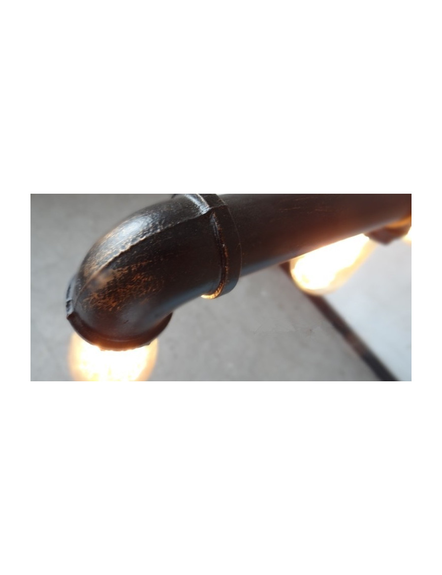 Industrial Iron Pipe pendant lamp Straight row black color with detail Industrial Iron Pipe pendant lamp Straight row black color with detail