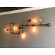 Custom Industrial Iron Pipe wall lamp black color L front view