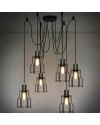 Cage Industrial light Chandelier with Edison bulbs