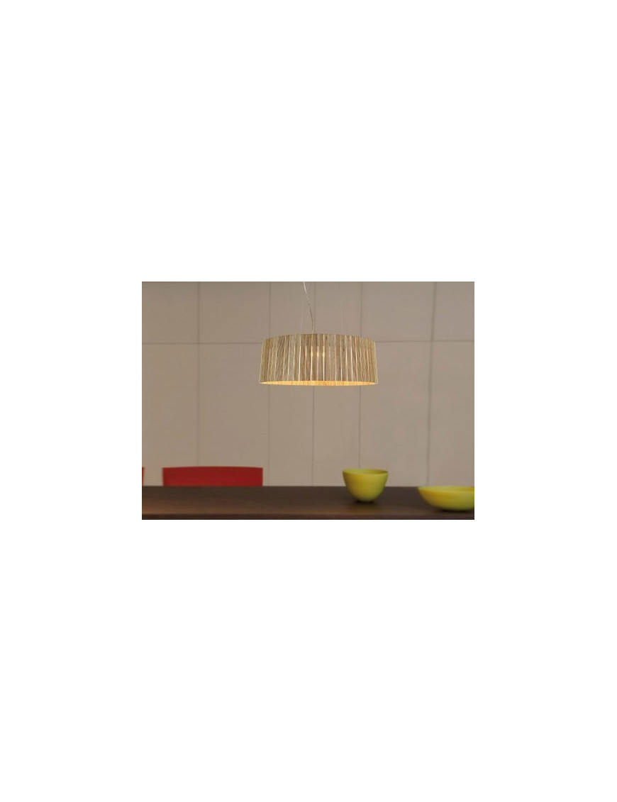 Shio pendant lamp Arturo Alvarez natural color in dining room Shio pendant lamp Arturo Alvarez natural color in dining room