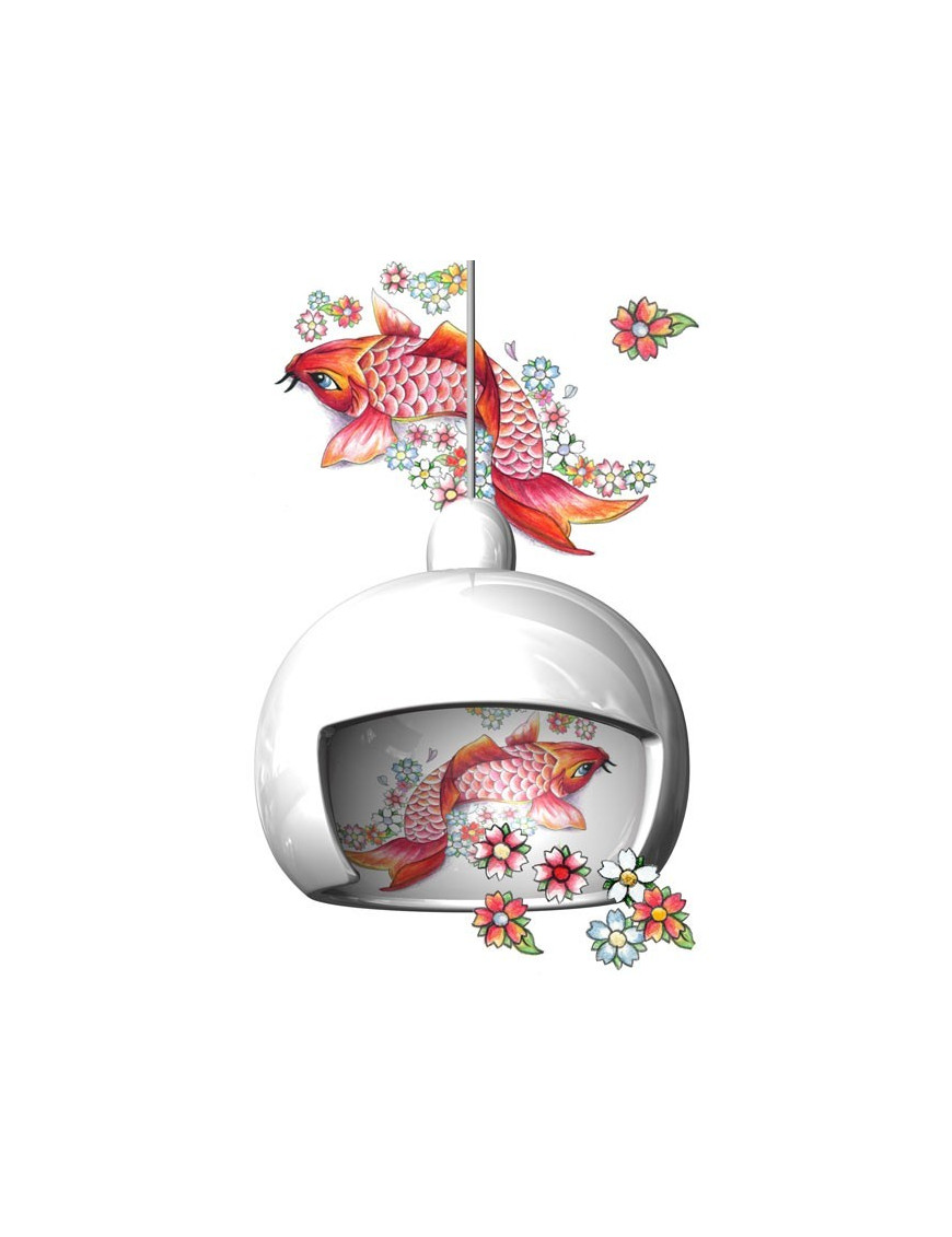 Juuyo pendant lamp Moooi white color Koi Carp Tattoo front view Juuyo pendant lamp Moooi white color Koi Carp Tattoo front view