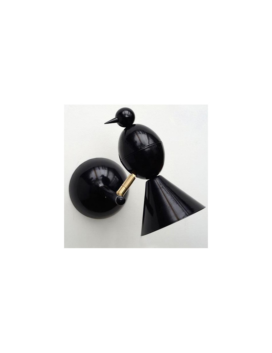Alouette LED wall lamp Atelier Areti black color front view Alouette LED wall lamp Atelier Areti black color front view