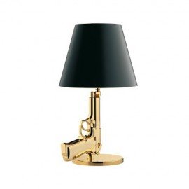Gun bedside table lamp Flos gold or black color front view