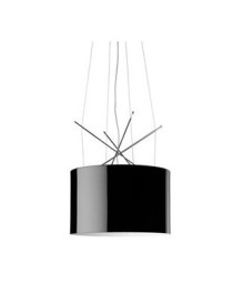 Ray S pendant lamp Flos black lampshade front view