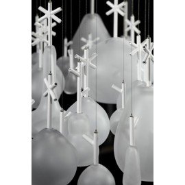 Growing Vases LED chandelier Ingo Maurer white color back view