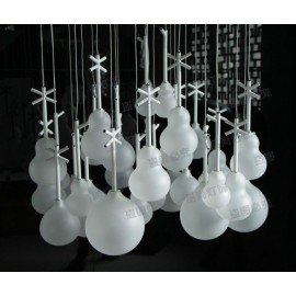 Growing Vases LED chandelier Ingo Maurer white color in living room