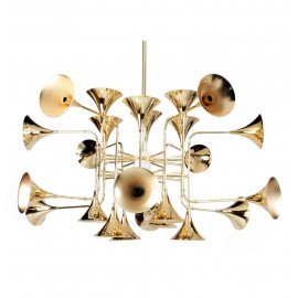 Botti pendant lamp gold color 24 bulbs front view