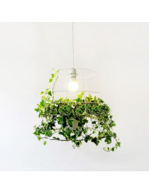 Hanging plant cage pendant lamp Foscarini white color front view