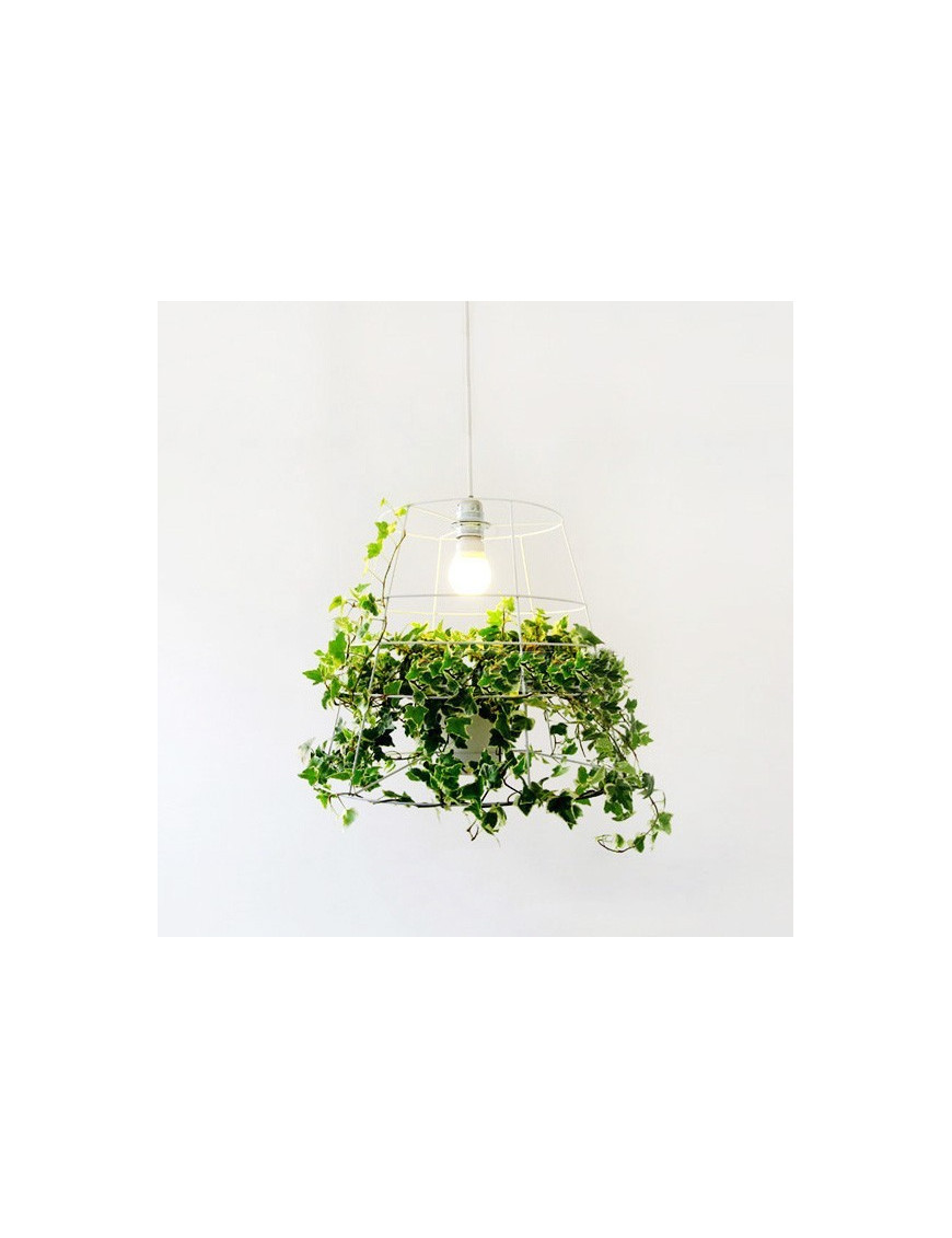 Hanging plant cage pendant lamp Foscarini white color front view