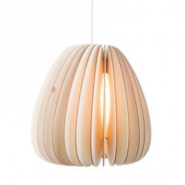 Volum wood pendant lamp Kevin Reilly Lighting natural color front view