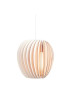 Pirum wood pendant lamp Kevin Reilly Lighting natural color front view