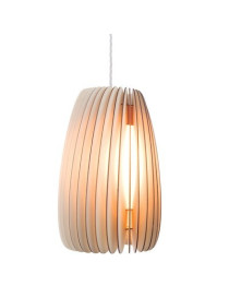 Secundum wood pendant lamp Kevin Reilly Lighting natural color front view