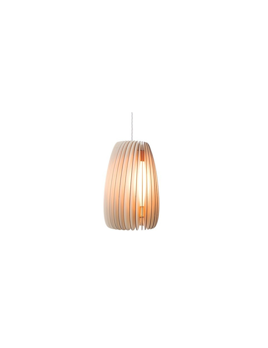 Secundum wood pendant lamp Kevin Reilly Lighting natural color front view