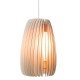 Secundum wood pendant lamp Kevin Reilly Lighting natural color front view
