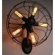 Industrial Retro Edison fan wall lamp black color front view