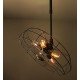 Industrial Retro Edison fan pendant lamp black color front view