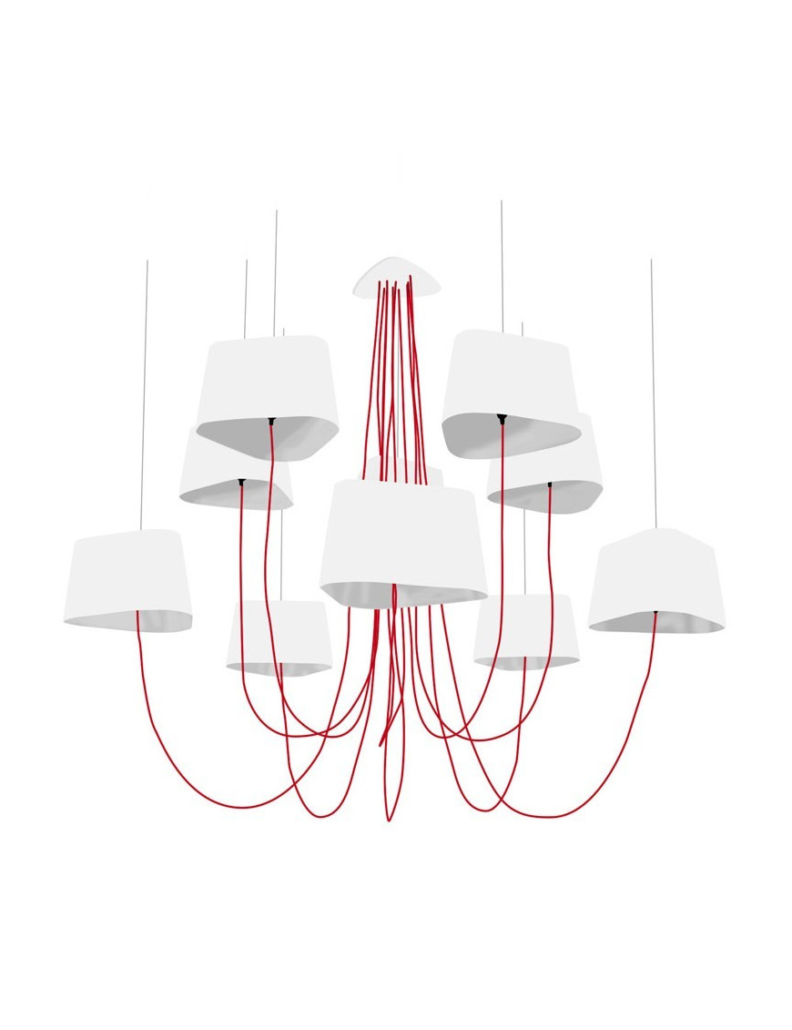 Nuage Chandelier Luster Designheure white color 10 lights front view Nuage Chandelier Luster Designheure white color 10 lights front view