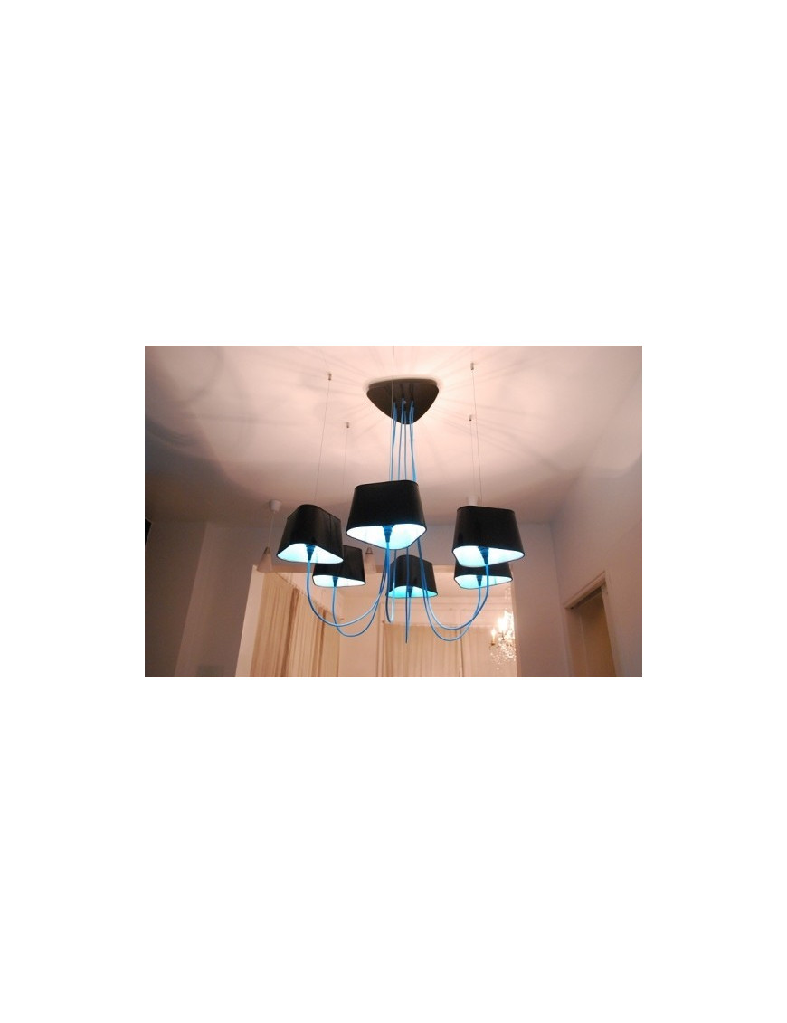 Nuage Chandelier Luster Designheure black color 6 lights front view Nuage Chandelier Luster Designheure black color 6 lights front view