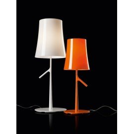 Birdie table lamp Foscarini orange color / white color side view