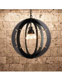 Industrial Gear Wheel pendant lamp Dezignlover black color L front view