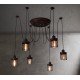 Industrial Vintage Elexir Chandelier with Edison bulbs Dezignlover black color 6 lights front view