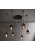 Industrial Vintage Elexir Chandelier with Edison bulbs Dezignlover black color 6 lights front view