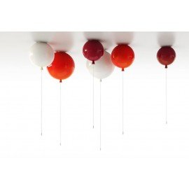 Memory Balloon ceiling Lamp Brokis white color / orange color Diam 25cm front view