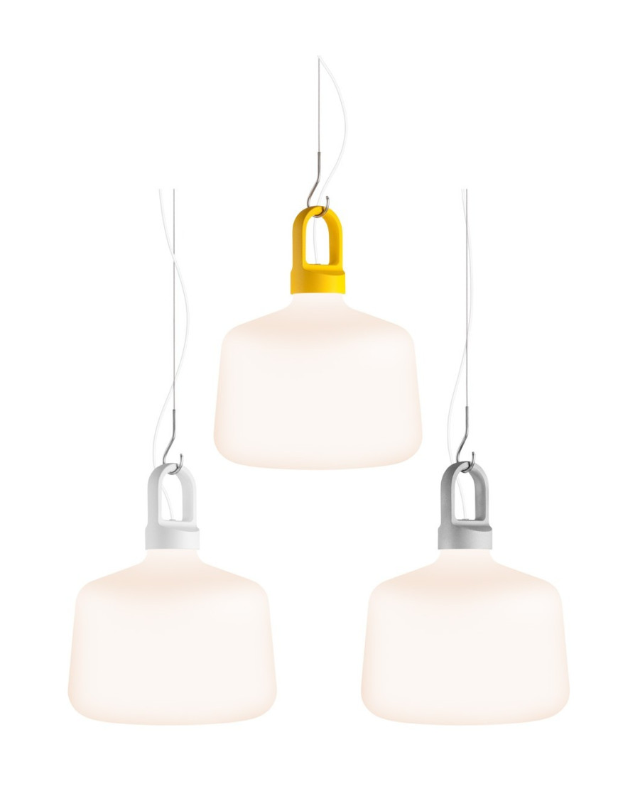 Bottle pendant lamp Zero white color front view Bottle pendant lamp Zero white color front view